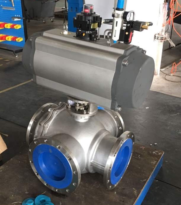 Q646F气动四通球阀