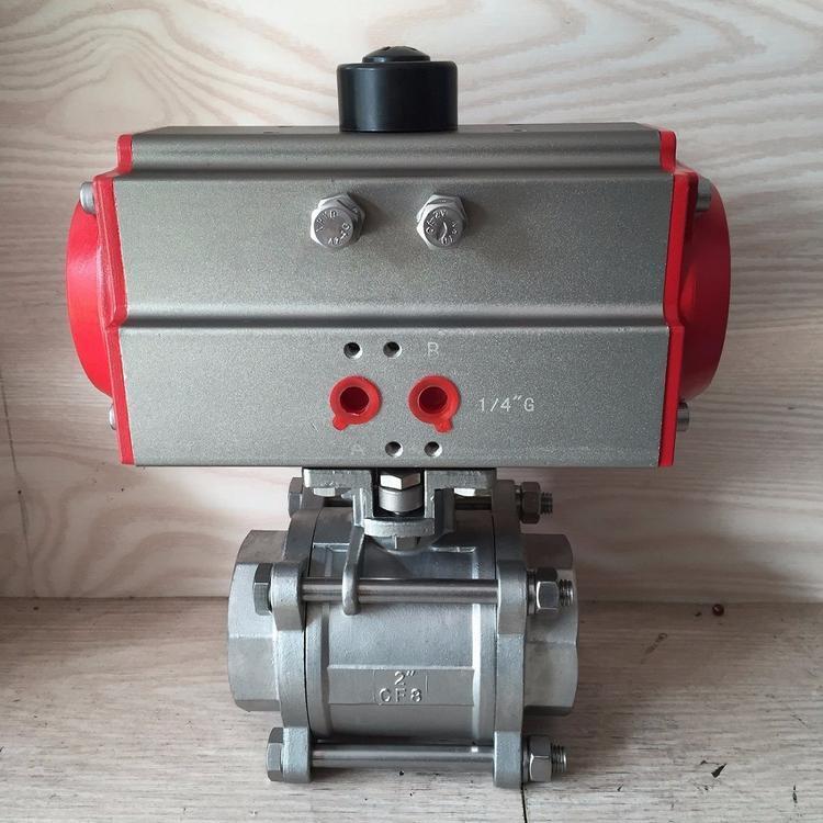 气动三片式球阀结构图