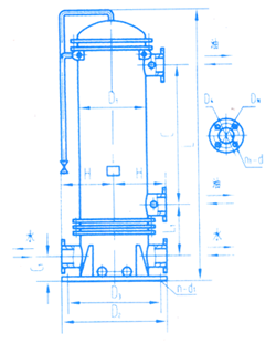 GLL型立式冷却器尺寸图