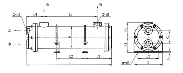 GLC列管式冷却器尺寸图