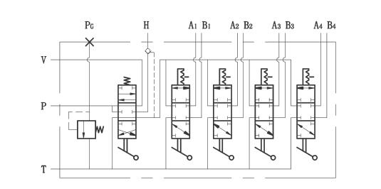 DL8CYF下车多路阀液压原理图