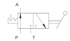 二位三通手动换向阀图形符号