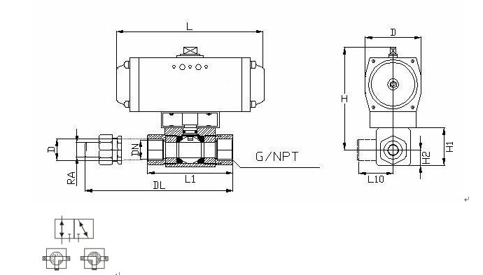 进口气动高压球阀尺寸图