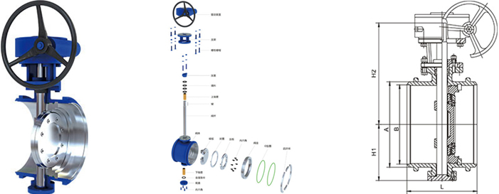 进口三偏心硬密封蝶阀尺寸
