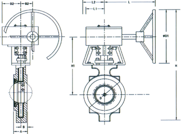 进口蜗轮高性能蝶阀尺寸