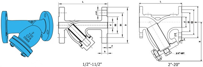 美标Y型过滤器结构图