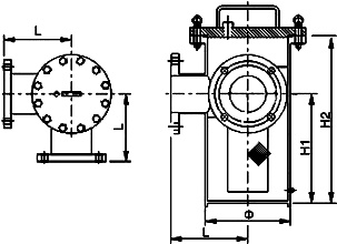 角通篮式过滤器结构图
