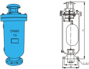 污水复合式排气阀结构图