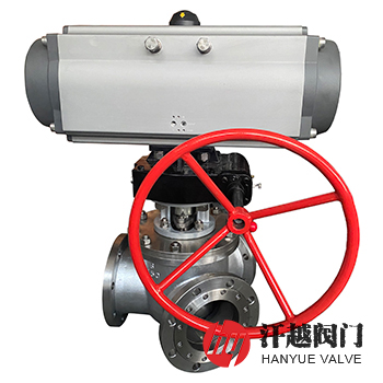 气动带手动Y型三通球阀