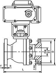 电动法兰球阀结构图