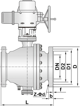 电动切断球阀结构图
