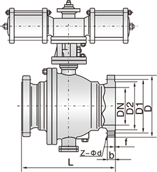 气动切断球阀结构图