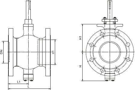 气动V型球阀结构图