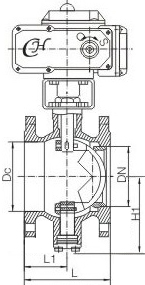电动V型球阀结构图