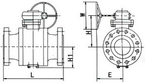 全焊接法兰球阀结构图